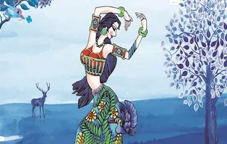 云南名族风情人物画图片