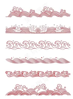 矢量中式浪花纹中国风传统海水纹图片