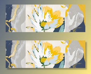 抽象金色花卉油画图片