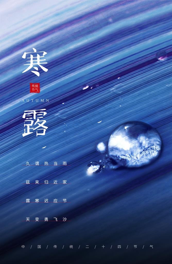 简约二十四节气寒露海报图片(2000x2926)psd模版下载