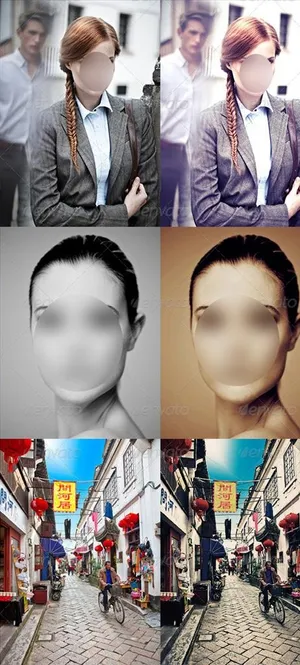 ps自动调色动作插件智能素材图片