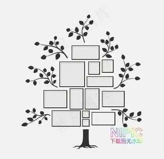 小树照片墙图片