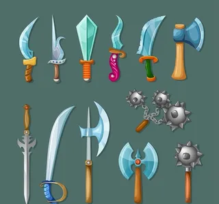 卡通武器矢量图片