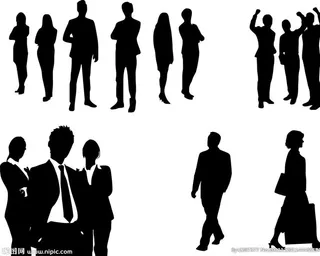 商务人物剪影 人物黑色剪影图片