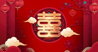 红色婚礼背景图片