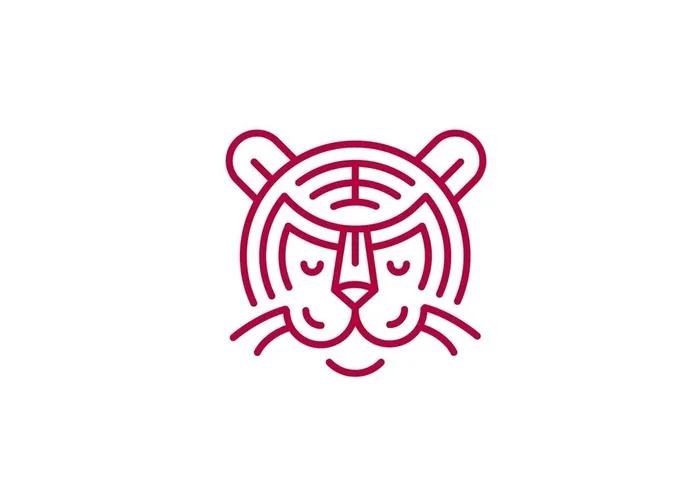 线性老虎图片ai矢量模版下载