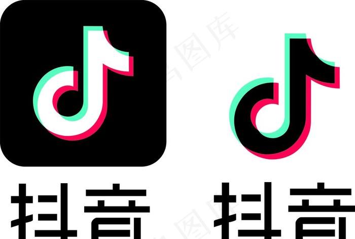 抖音图标图片cdr矢量模版下载