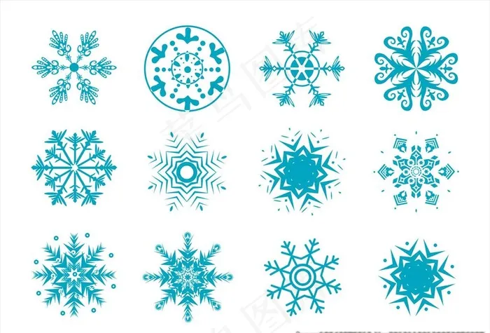 雪花装饰卡通花纹图片cdr矢量模版下载