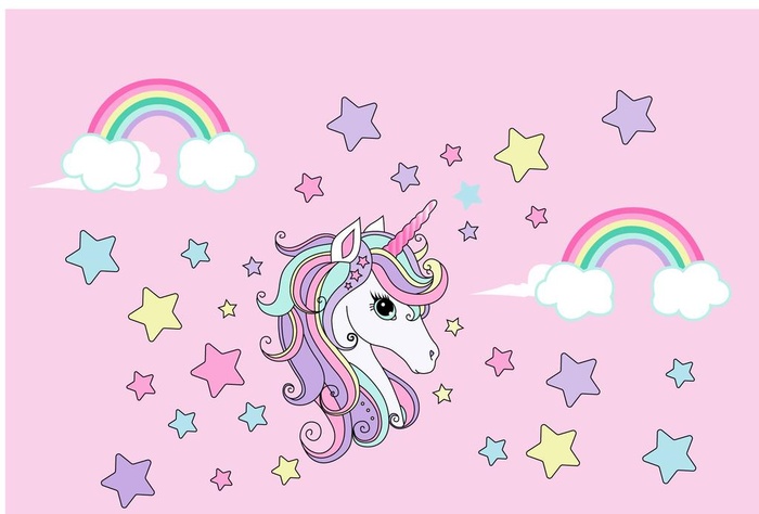 独角兽彩虹云朵图片