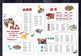 手绘菜单图片