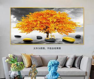 新中式麋鹿装饰画图片