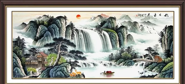 旭日东升山水画图片 旭日东升山水画图片