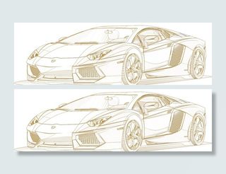 线稿汽车图片