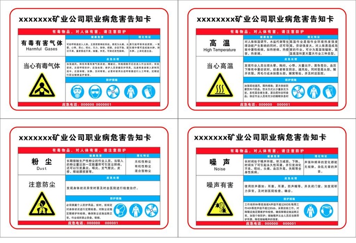 煤矿职业病危害告知牌图片