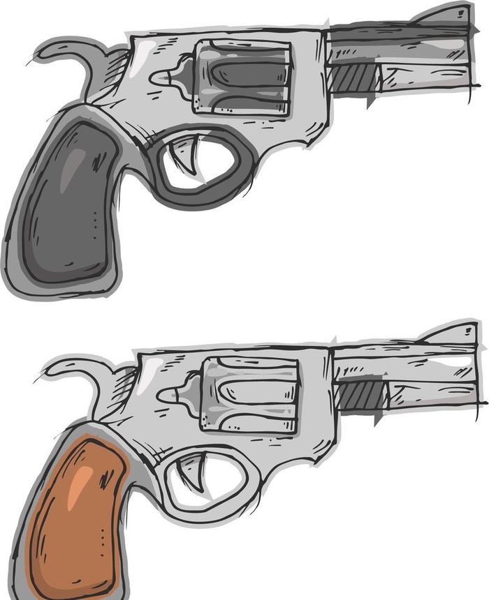 矢量左轮手枪漫画图片ai矢量模版下载