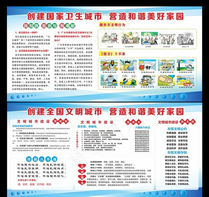 创文创卫 双创宣传图片cdr矢量模版下载