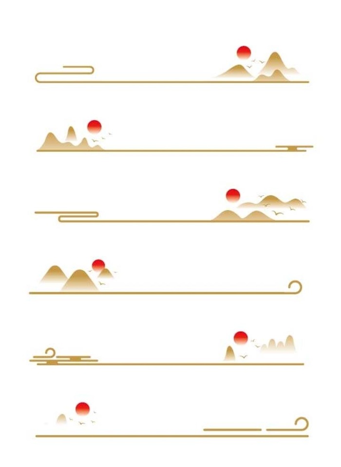 矢量山水花纹图片