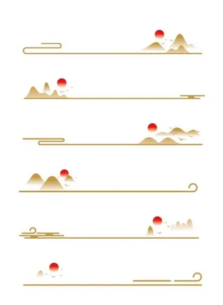 矢量山水花纹图片