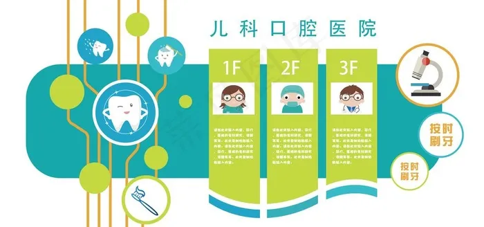口腔医院文化墙图片ai矢量模版下载