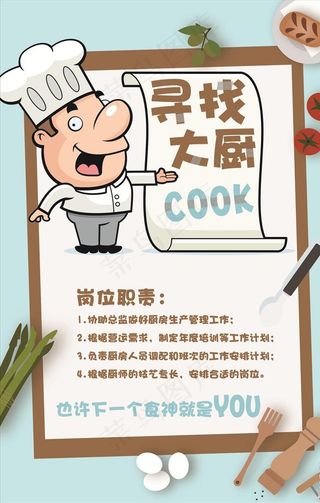 厨师招聘图片