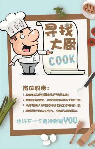 厨师招聘图片
