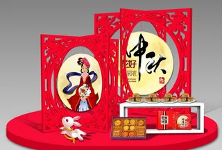 中秋商场促销美食陈列图片