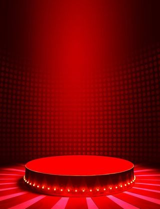 红色圆形舞台背景图片