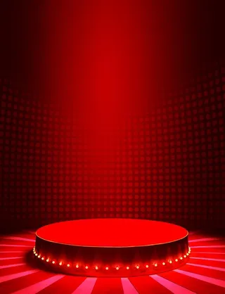 红色圆形舞台背景图片