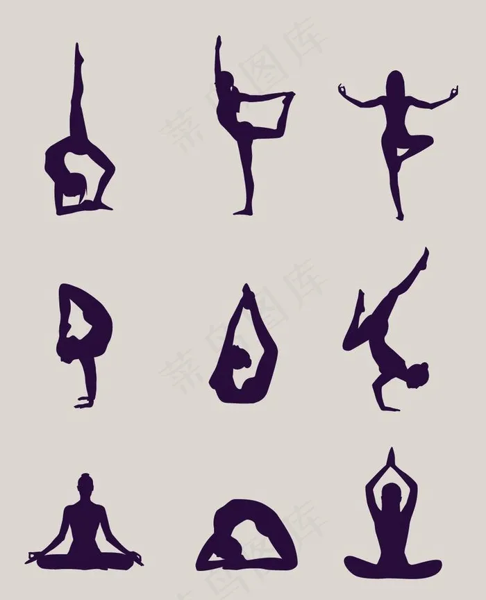 瑜伽图片eps,ai矢量模版下载