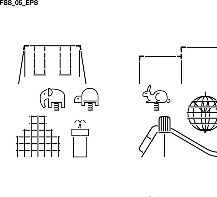 小区游乐设施 公共游乐设施图片eps,ai矢量模版下载