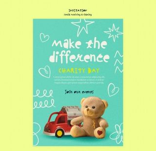 手绘慈善义卖会邀请海报图片