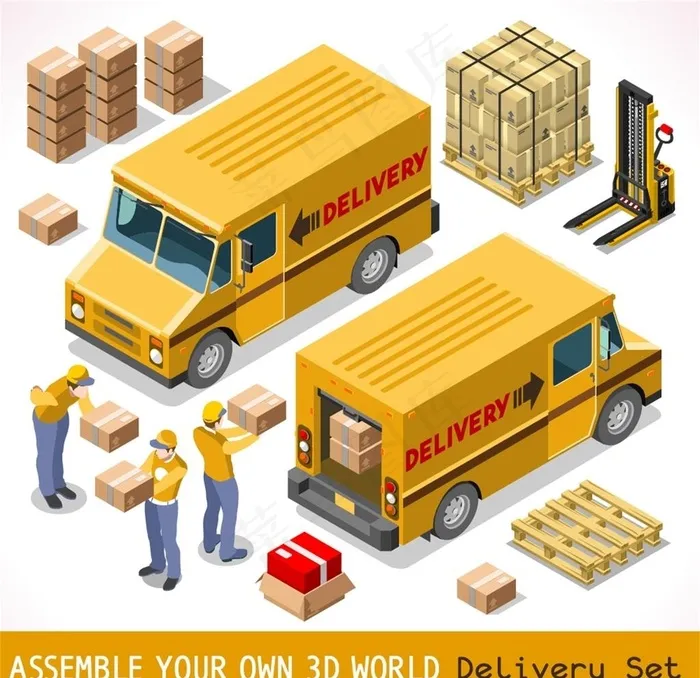 卡通快递图片ai矢量模版下载