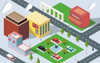 立体创意城市建筑物图案图片