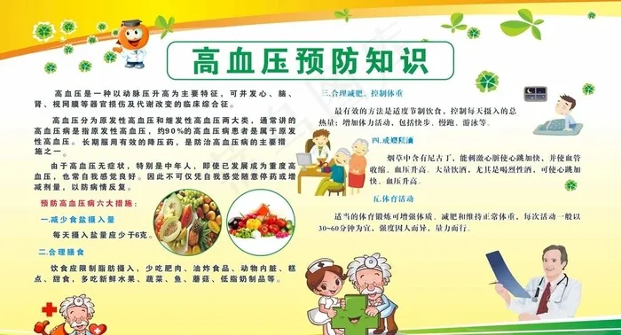 高血压预防知识图片cdr矢量模版下载