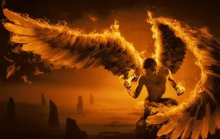 霸气的火焰翅膀男人图片