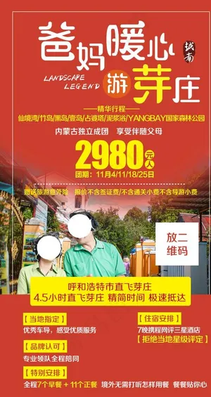 芽庄夕阳红爸妈旅游海报图片