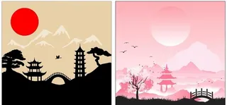 日式风格插画图片