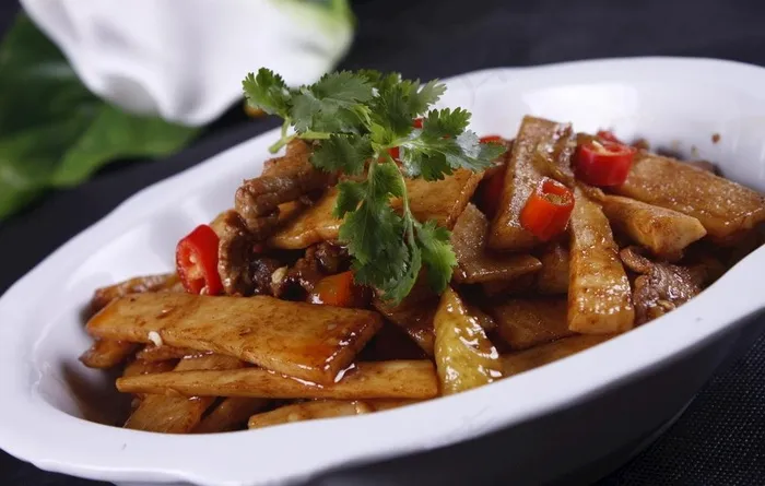 山药炒肉图片