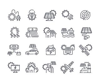 光伏发电各种图标符号图片