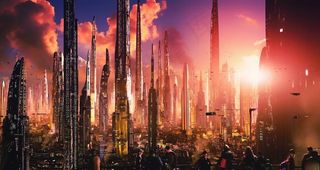 赛博朋克风未来科技插画图片