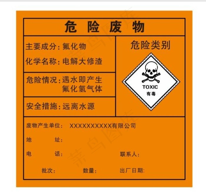 危险废物标识贴图片cdr矢量模版下载
