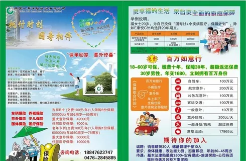 中国人寿保险宣传彩页图片