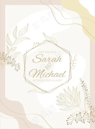 ins简约婚礼生日迎宾水牌海报图片