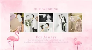 粉色婚礼照片墙图片