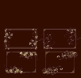 3D分层黄金边框素材图片