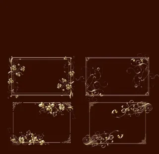 3D分层黄金边框素材图片