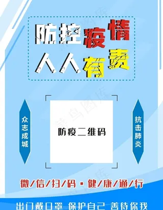 疫情防控海报疫情扫码健康码海报图片