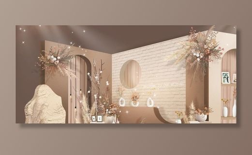 香槟色婚礼迎宾区效果图图片