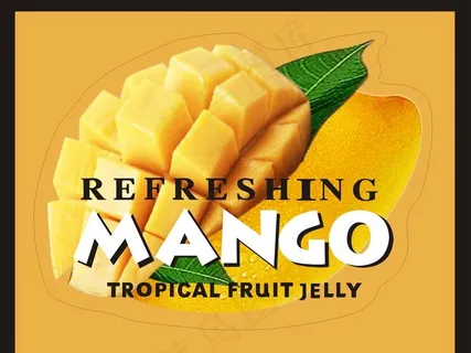 芒果不干胶图片 芒果不干胶图片