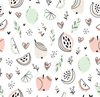 西瓜水果小清新平铺图图片 西瓜水果小清新平铺图图片